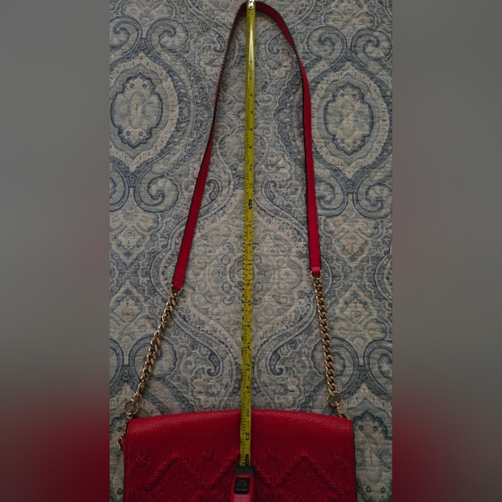 Kate Spade Flynn Red Leather Clutch Cross Body 10 x 7.5 x 1.25 - Picture 14 of 17